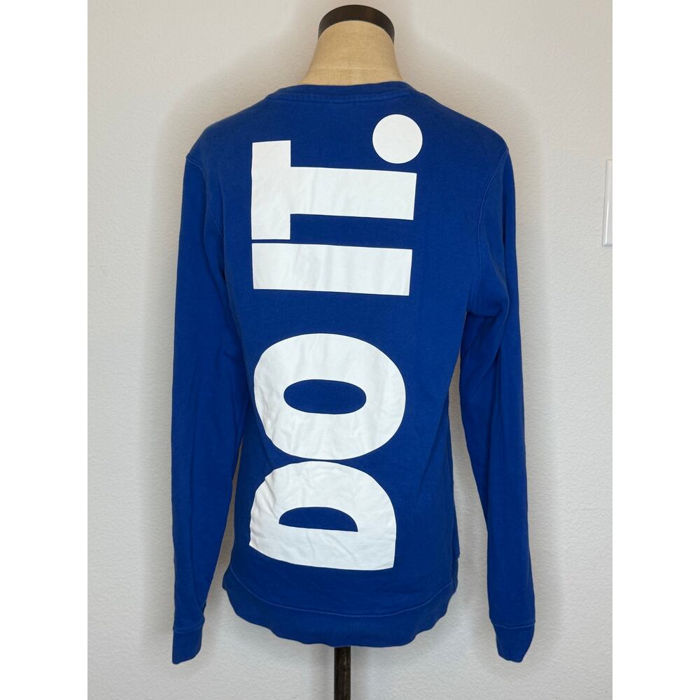 NIKE JUST DO IT Blue Crew neck sweatshirt top shirt Women Small S - Picture 3 of 8